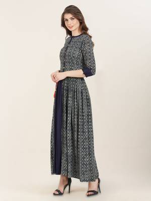 Multicolor printed rayon ethnic-kurtis 3