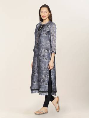 Grey embroidered crepe ethnic-kurtis 3