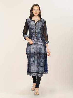 Black embroidered crepe ethnic-kurtis 1