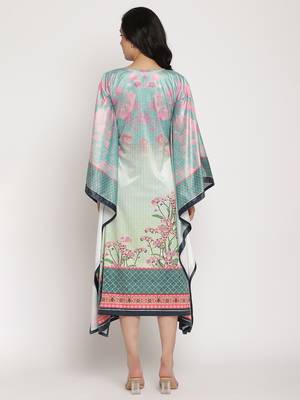 Sea-green printed velvet kaftans 2