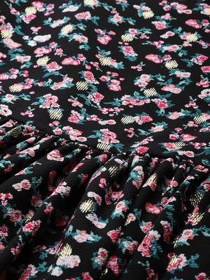 Black printed crepe short-kurtis 5