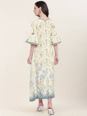 Cream printed silk ethnic-kurtis 2