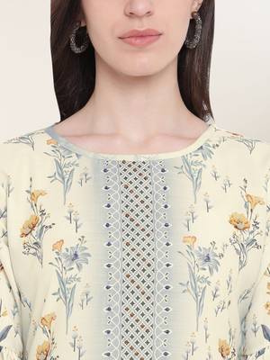 Cream printed silk ethnic-kurtis 4