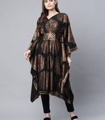 Black printed crepe kaftans