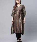 Brown printed georgette kaftans