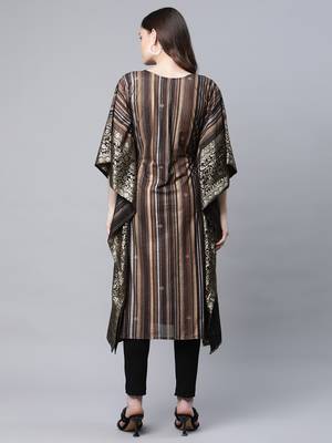 Brown printed georgette kaftans 2