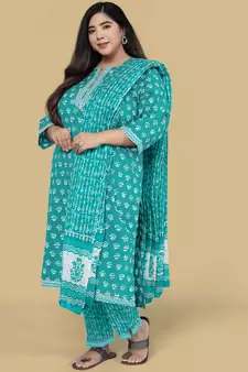 Turquoise gotta patti cotton salwar