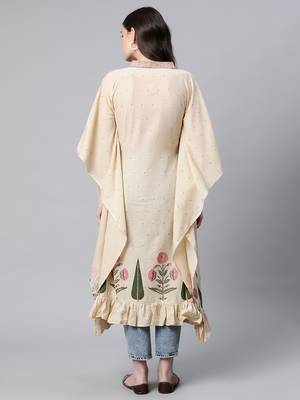 Cream printed cotton kaftans 2