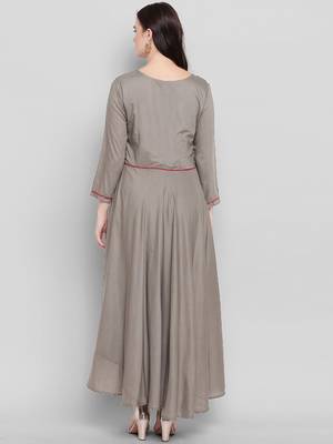 Grey embroidered silk ethnic-kurtis 2
