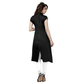 Black plain rayon ethnic-kurtis 2