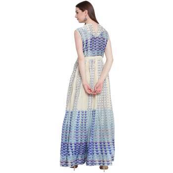 Off-white printed silk ethnic-kurtis 2