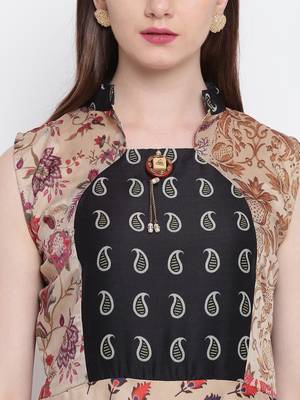 Multicolor printed silk ethnic-kurtis 4
