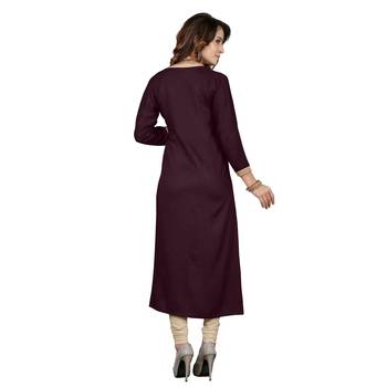 Magenta plain rayon ethnic-kurtis 2