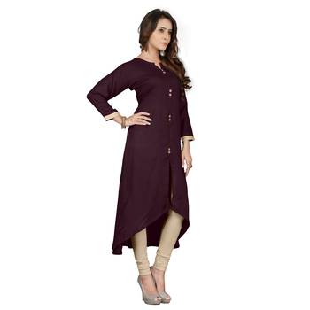 Magenta plain rayon ethnic-kurtis 3