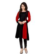 Red plain rayon ethnic-kurtis