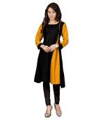 Mustard plain rayon ethnic-kurtis