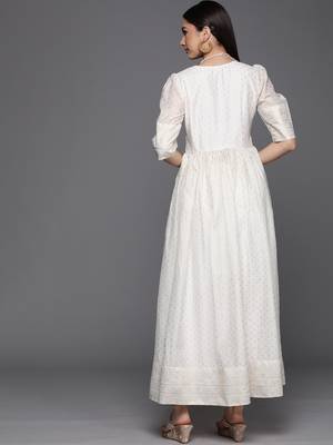 Off-white printed chanderi long-kurtis 2