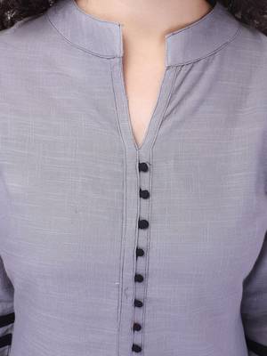 Grey plain cotton ethnic-kurtis 4