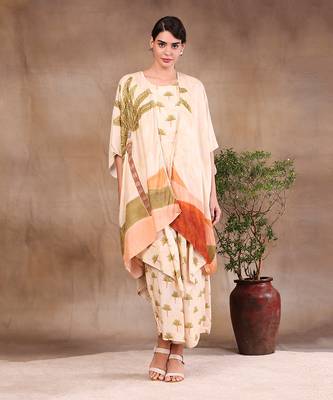 Conversational Printed Jumpsuit With Embroidered Jacket 1