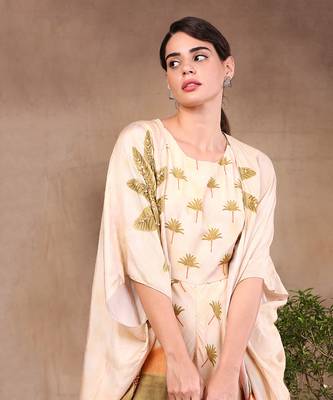 Conversational Printed Jumpsuit With Embroidered Jacket 5