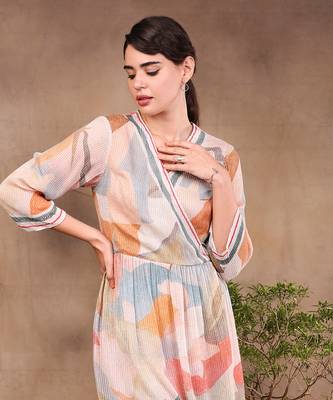Conversational Printed Sequin Top With Sharara Pants 5