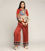 Red orchid Bloom Printed Co-Ord Set