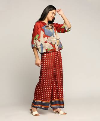 Red orchid Bloom Printed Co-Ord Set 2