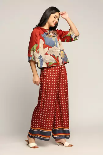 Red orchid Bloom Printed Co-Ord Set