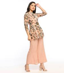 Peach orchid Bloom Printed Pant Set 