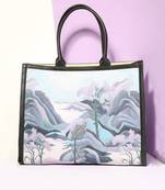 Blue Conversational embellished tote bag