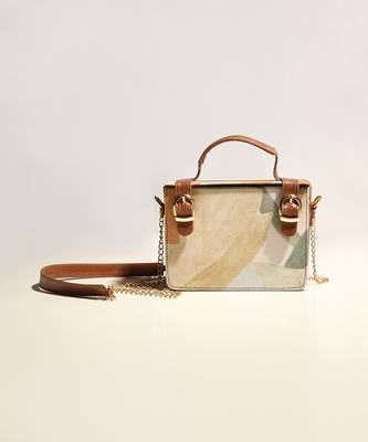 Multicolor Convesational embellished sling bag 1