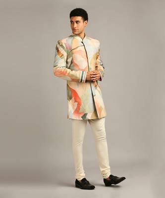Multi Colour Conversational Printed Sherwani Set 2