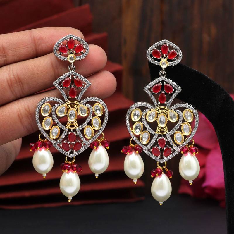 Maroon danglers-drops