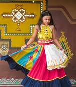 Ghoomar Fantasy Lime yellow Ethnic Chaniya Choli Set for Girls