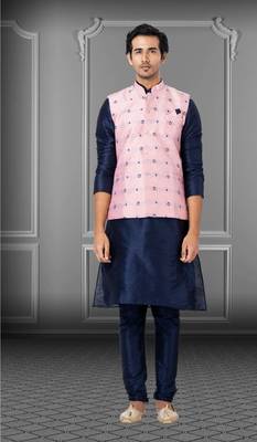 Festive Wear Designer Kurta Pyjama With Jacket 1