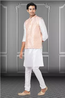 Festive Wear Designer Kurta Pyjama With Jacket