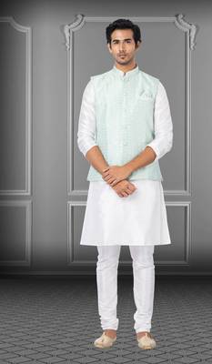 Festive Wear Designer Kurta Pyjama With Jacket 1