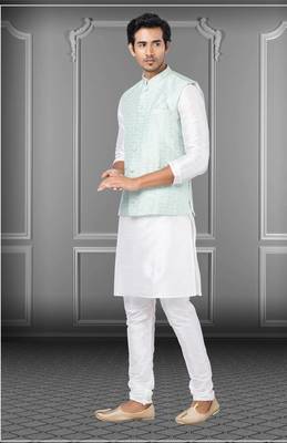 Festive Wear Designer Kurta Pyjama With Jacket 2