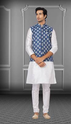 Festive Wear Designer Kurta Pyjama With Jacket 1