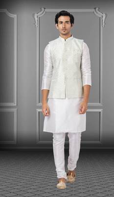 Festive Wear Designer Kurta Pyjama With Jacket 1