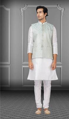Festive Wear Designer Kurta Pyjama With Jacket 1