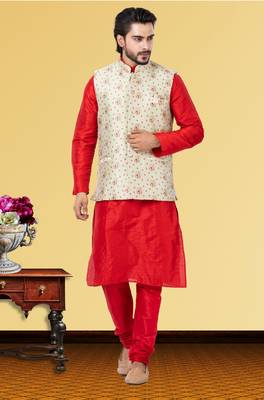 Festive Wear Designer Kurta Pyjama With Jacket 1