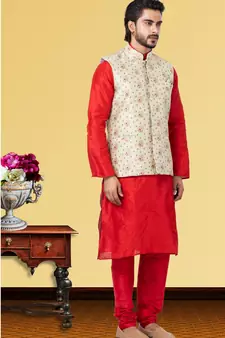 Festive Wear Designer Kurta Pyjama With Jacket