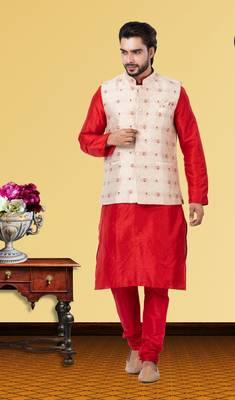 Festive Wear Designer Kurta Pyjama With Jacket 1