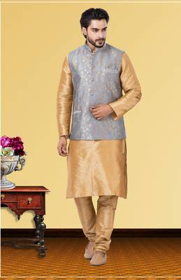 Festive Wear Designer Kurta Pyjama With Jacket 1