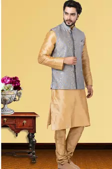 Festive Wear Designer Kurta Pyjama With Jacket