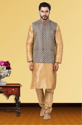 Festive Wear Designer Kurta Pyjama With Jacket 1