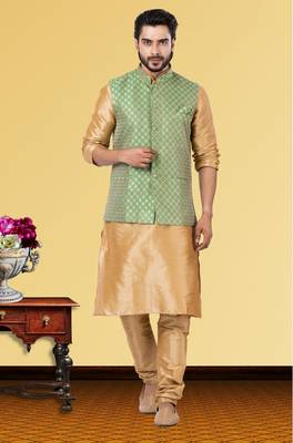 Festive Wear Designer Kurta Pyjama With Jacket 1