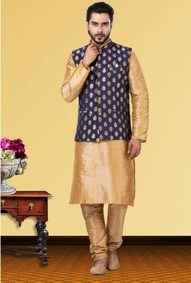 Festive Wear Designer Kurta Pyjama With Jacket 1