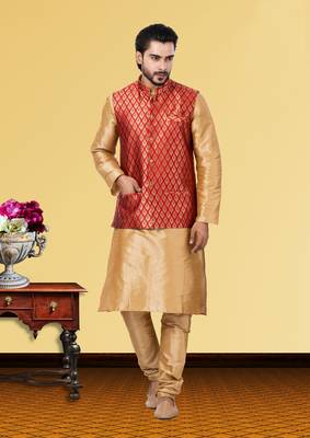 Festive Wear Designer Kurta Pyjama With Jacket 1